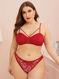 Ensemble sous-vêtements sexy en dentelle rouge - Modèle Jennifer