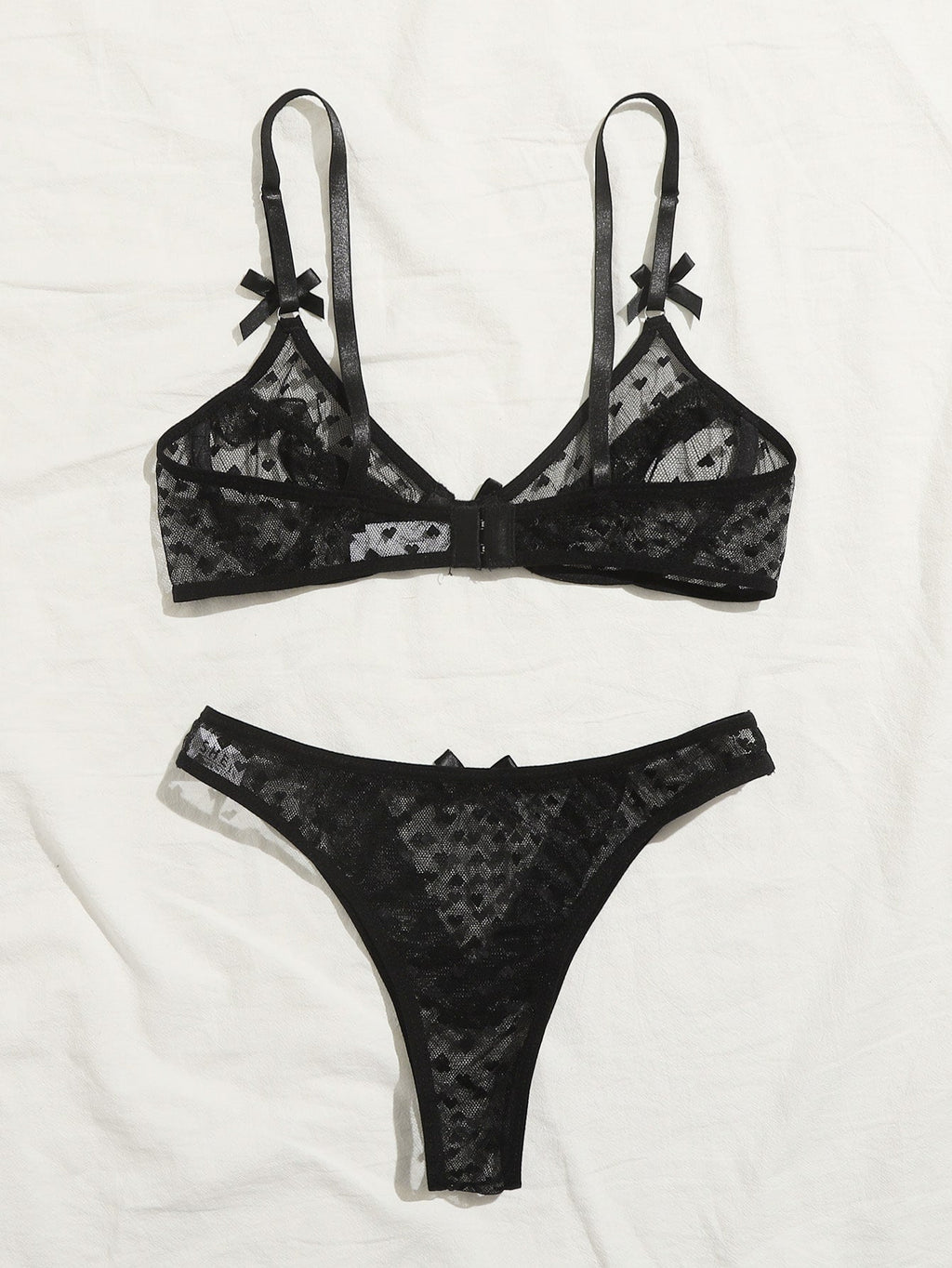 Ensemble lingerie sexy pour femme à armature noir - Modèle Nicole
