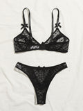 Ensemble lingerie sexy pour femme à armature noir - Modèle Nicole