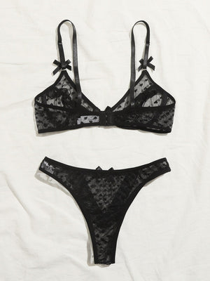 Ensemble lingerie sexy pour femme à armature noir - Modèle Nicole