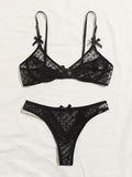 Ensemble lingerie sexy pour femme à armature noir - Modèle Nicole