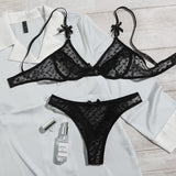 Ensemble lingerie sexy pour femme à armature noir - Modèle Nicole