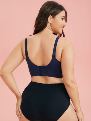 Soutien-gorge sans fil en dentelle Bleu Nuit - Modèle Marie-Louise