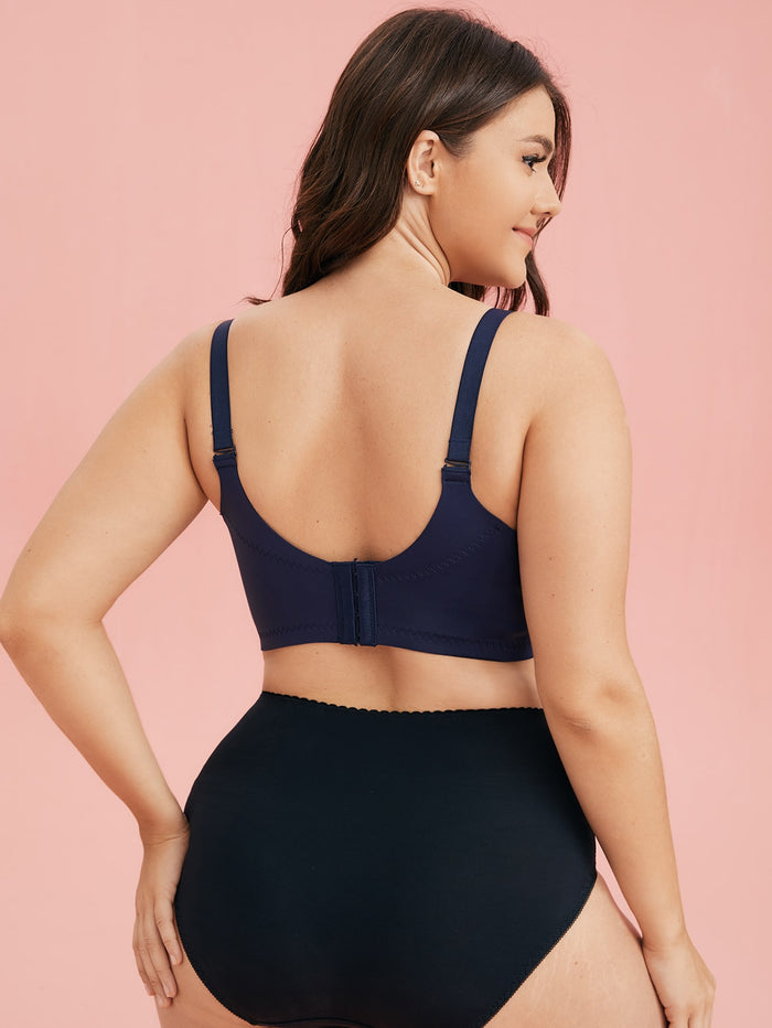 Soutien-gorge sans fil en dentelle Bleu Nuit - Modèle Marie-Louise
