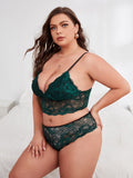 Ensemble sous-vêtements sexy en dentelle vert - Modèle Claudine