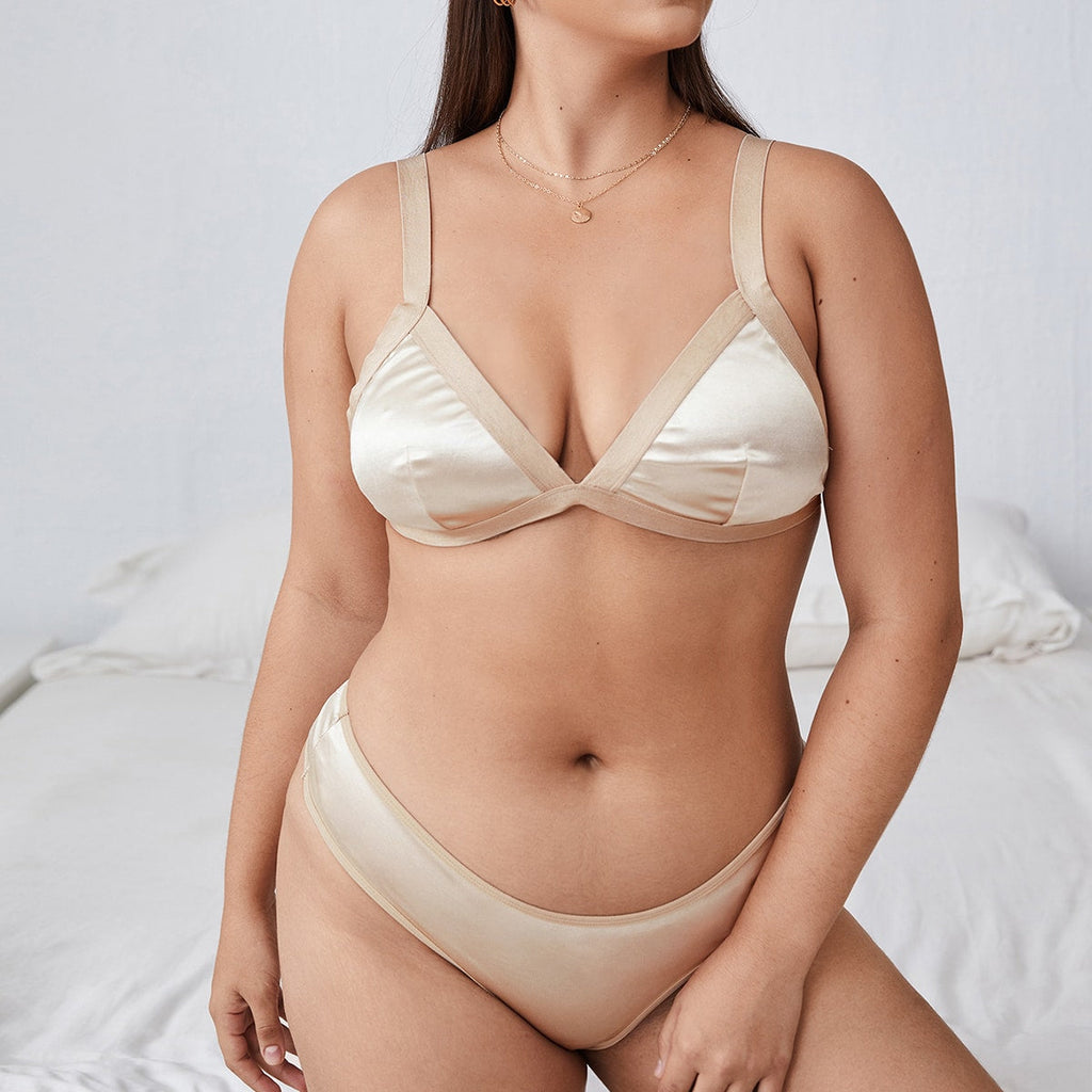 Ensemble de lingerie beige contrasté - Modèle Juliette
