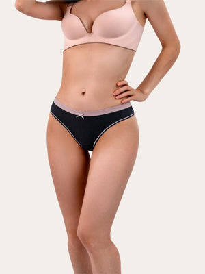 Lot de 5 culottes contrastantes noires - Modèle Mélanie
