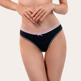 Lot de 5 culottes contrastantes noires - Modèle Mélanie
