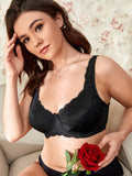 Soutien-gorge à armatures en dentelle noir - Modèle Mathilde