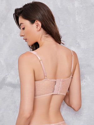 Ensemble sexy lingerie à armatures en dentelle rose - Modèle Émilia