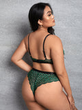 Ensemble lingerie couleur émeraude - Modèle Henriette