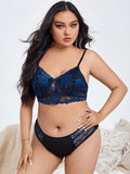 Ensemble de lingerie noir floral en dentelle - Modèle Émilie