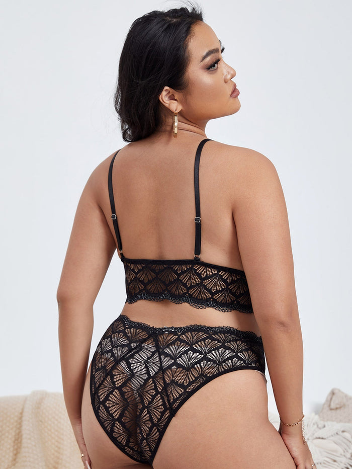 Ensemble de lingerie en dentelle festonné - Modèle Marie-Jeanne