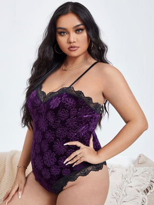 Body grande taille à motif floral - Modèle Virginie