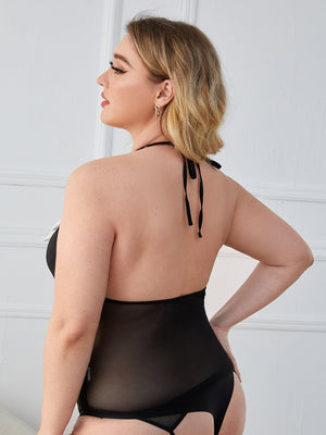 Body noir à décor blanc - Modèle Agnès