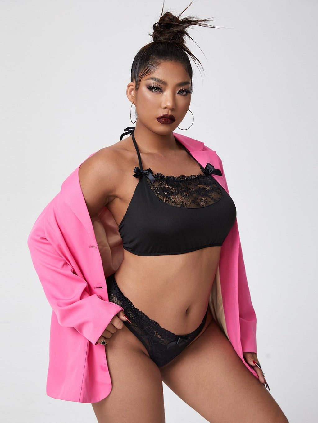 Ensemble de lingerie noire fine - Modèle Suzanne