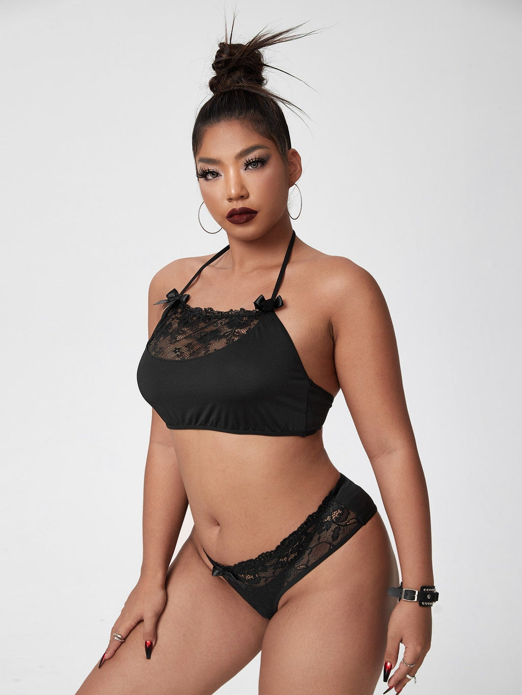 Ensemble de lingerie noire fine - Modèle Suzanne