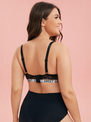 Ensemble lingerie noir imprimé floral - Modèle Joséphine