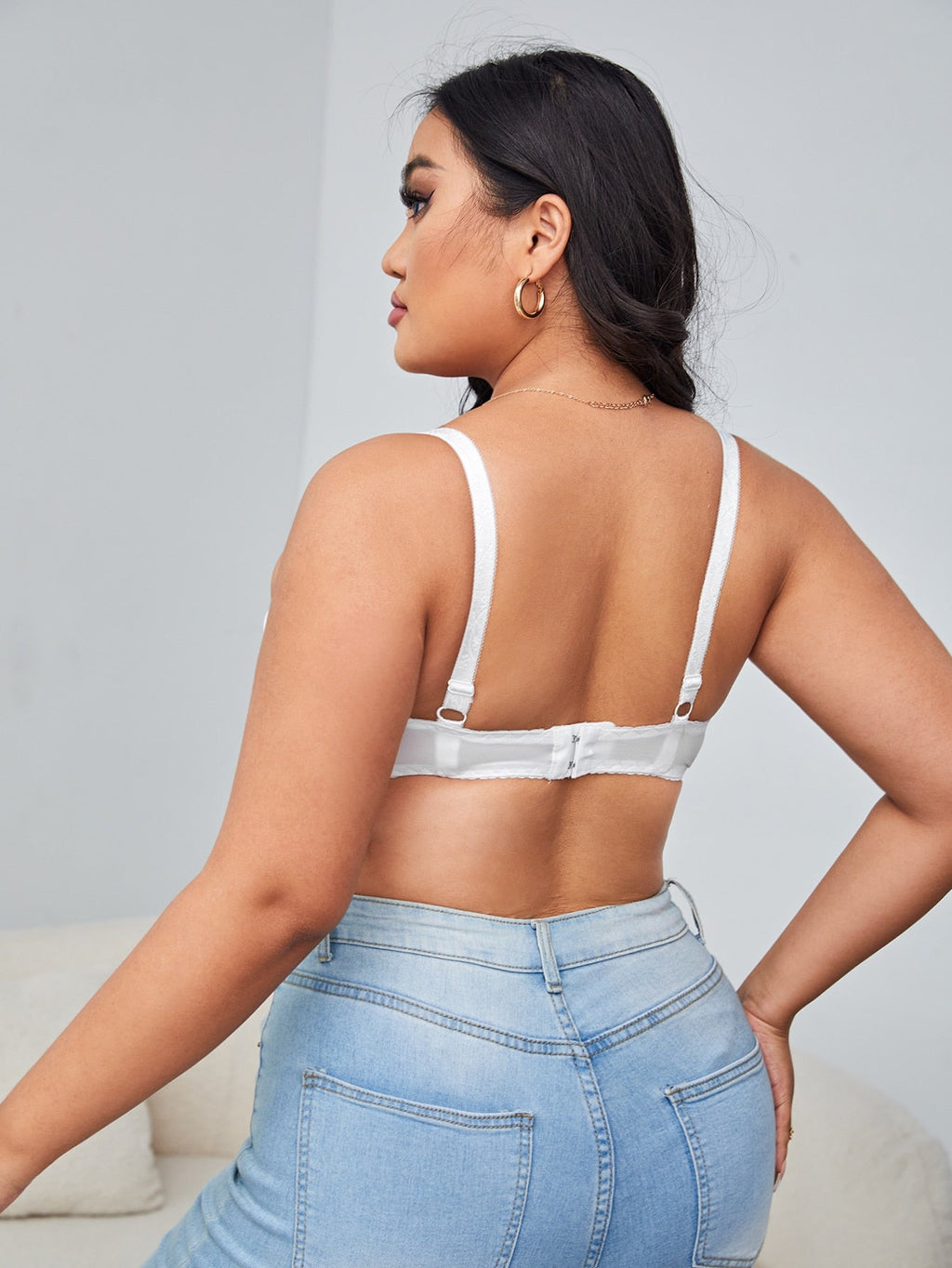Soutien-gorge à armature et dentelle blanc - Modèle Blandine