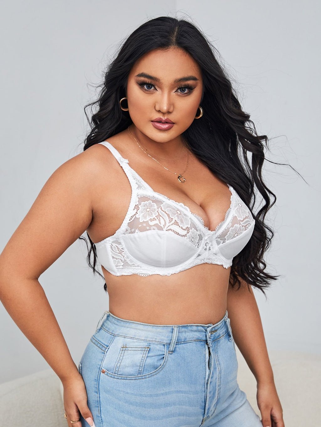 Soutien-gorge à armature et dentelle blanc - Modèle Blandine