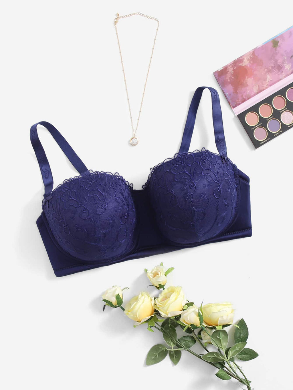 Soutien-gorge bleu à armatures en dentelle - Modèle Orianne